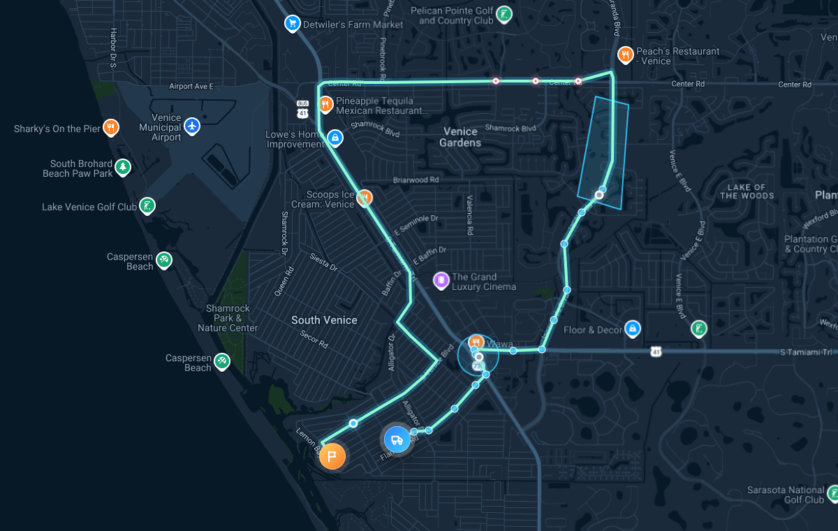 PayloadTrack live operations map showing gateway movement, payload tag detection, geofence activity, and alert events